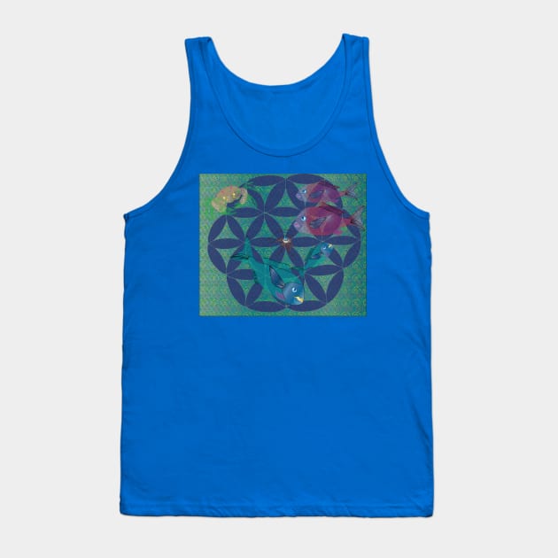 Ocean life in the circle of the flower of life Tank Top by shimaart